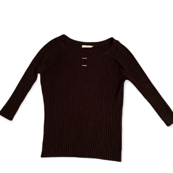 RICKI’S BLACK KNIT TOP W/SILVER BUCKEL SZ XXL - Picture 4 of 5